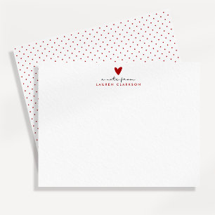 Valentine’s Day Red Heart stationery Note Card