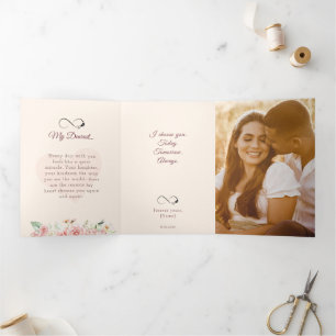 Valentine’s Day Romantic Trifold Photo Love Card 