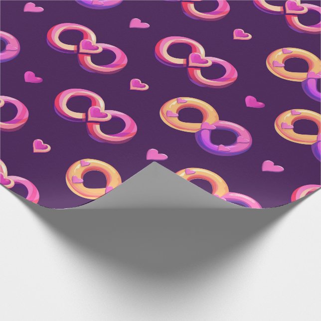 Valentine’s Day Seamless Heart Pattern with a Play Wrapping Paper (Corner)