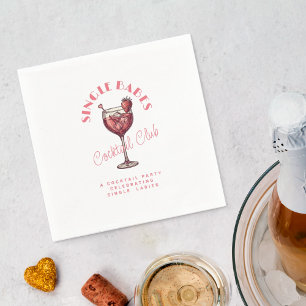 Valentine’s Day Single Babes Pink Cocktail Party  Napkin
