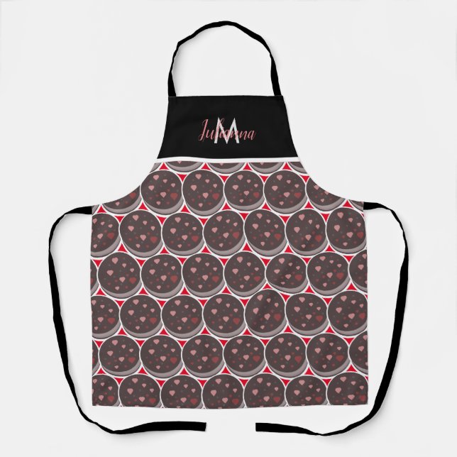 Valentine’s Day Theme Heart Cookie  Pattern Apron (Front)