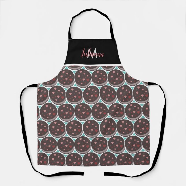 Valentine’s Day Theme Heart Cookie  Pattern Apron (Front)