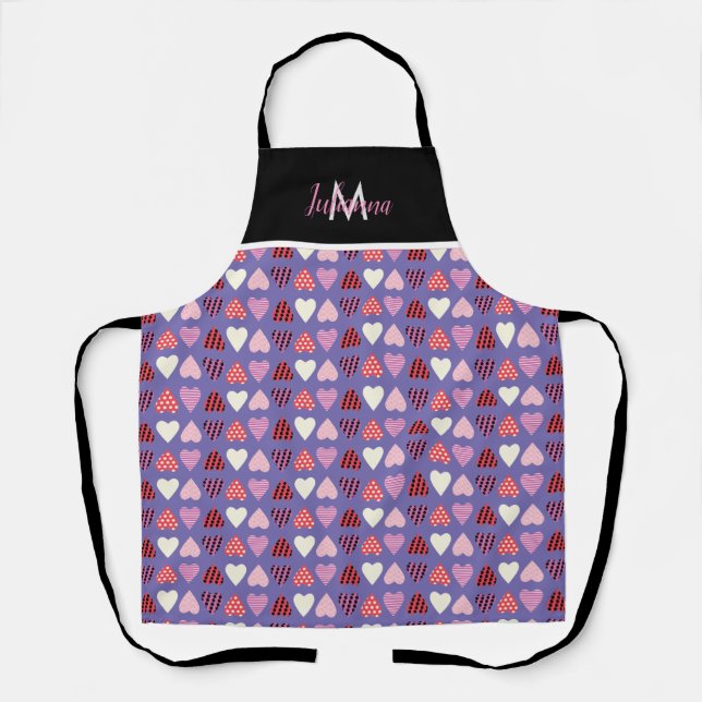 Valentine’s Day Theme Heart Pattern Apron (Front)