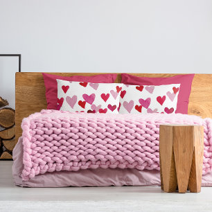 Valentine’s Day Watercolor Hearts – pink Pillowcase