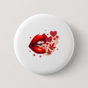 Valentine’s Day Weed Lover Stoner Babe  2 Inch Round Button