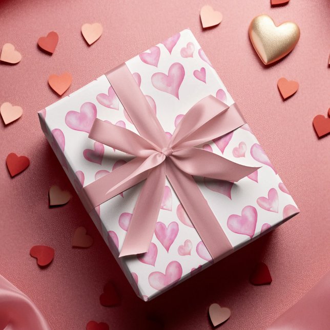 Valentine’s Day Wrapping Paper with Pink Hearts  (Creator Uploaded)