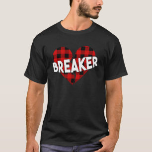 Valentine s Days Buffalo Plaid Love Heart Breaker  T-Shirt