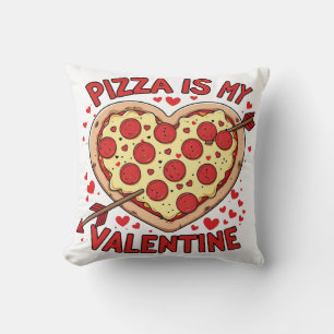 Valentine´s pizza lovers throw pillow