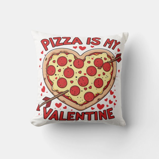 Valentine´s pizza lovers throw pillow (Front)