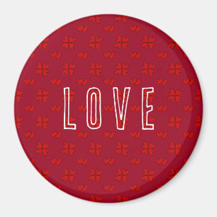 Valentine’s Red Hearts On Red Love Magnet