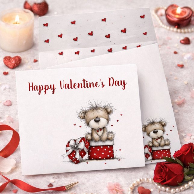 Valentine’s Teddy Bear Gift Box Envelope (Creator Uploaded)