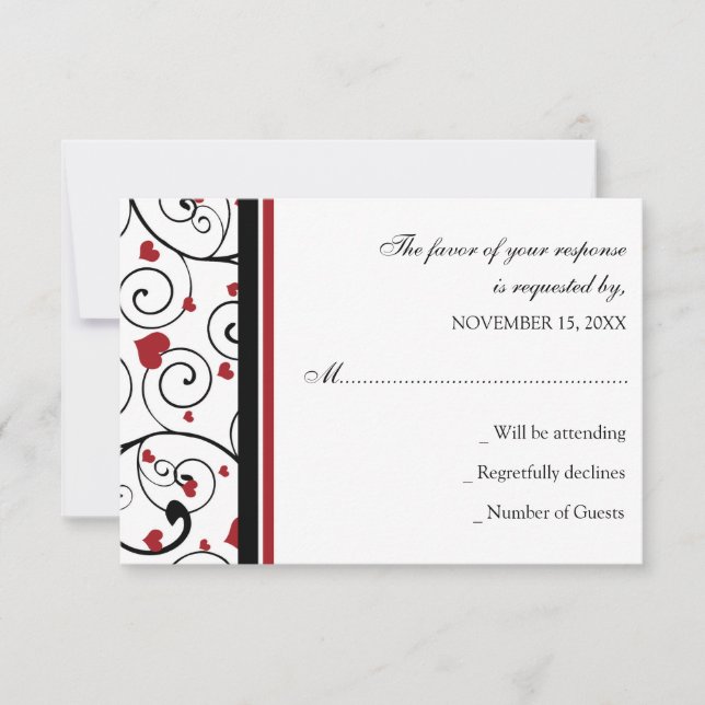 Valentine`s Wedding RSVP Card (Front)
