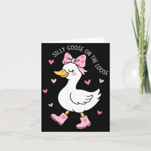 Valentine Silly Goose On The Loose Coquette Bow Gi Card