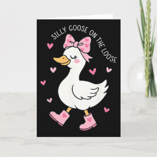 Valentine Silly Goose On The Loose Coquette Bow Gi Card