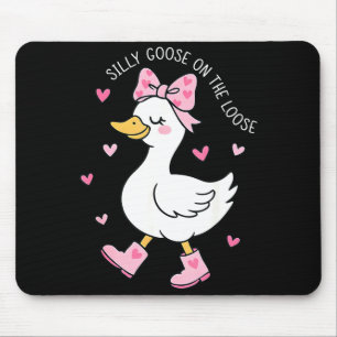 Valentine Silly Goose On The Loose Coquette Bow Gi Mouse Pad