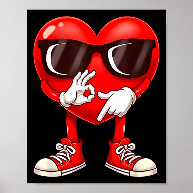 Valentine Six Seven 6 7 Meme Funny Heart Gen Z Alp Poster (Front)