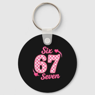 Valentine Six Seven Funny 67 Meme Gen Alpha Slang  Keychain