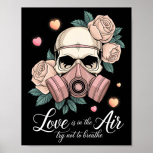 Valentine Skull Gas Mask Love Aesthetic _6  Poster