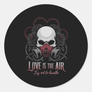 Valentine Skull Gas Mask Love Romance _2 Classic Round Sticker