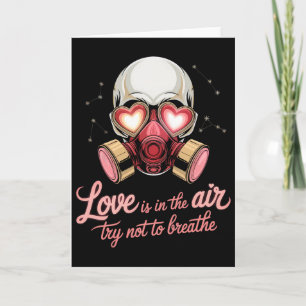 Valentine Skull Gas Mask Love Romance _4 Card