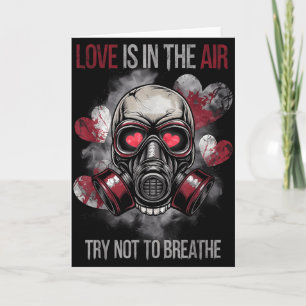 Valentine Skull Gas Mask Love Romance  Card