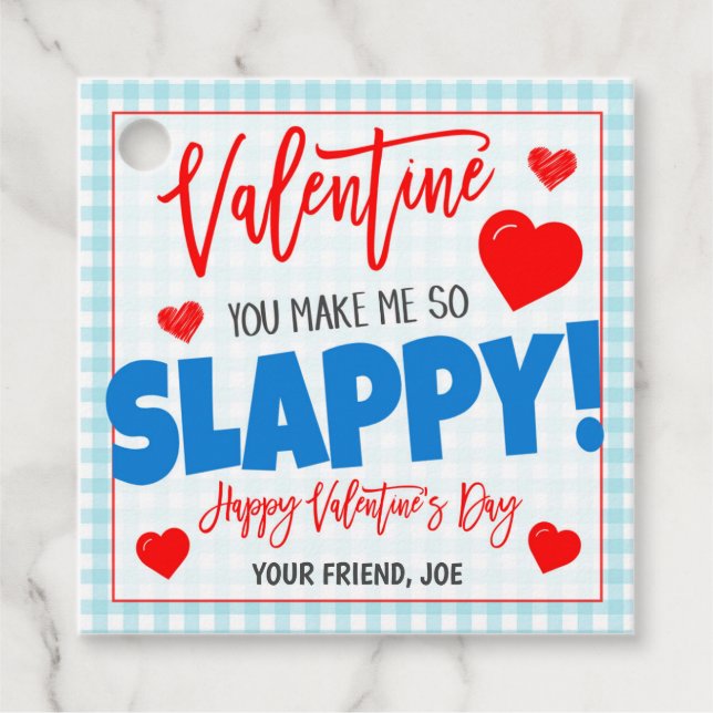 Valentine Slap Bracelet Gift Tag (Front)
