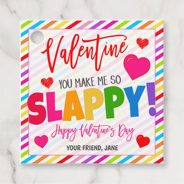 Valentine Slap Bracelet Gift Tag (Front)