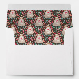Valentine Sloth Pattern Envelope