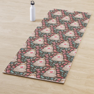 Valentine Sloth Pattern Yoga Mat