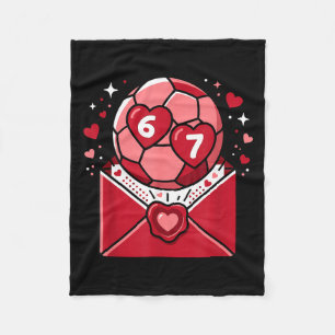 Valentine Soccer Game Love For Football Girl Card Fleece Blanket