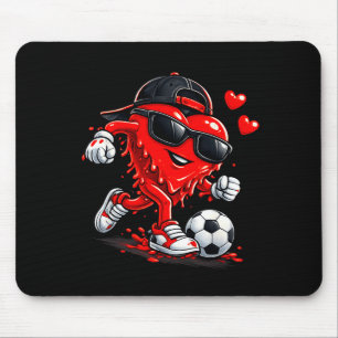 Valentine Soccer Heart Drip Sport Love Valentines Mouse Pad