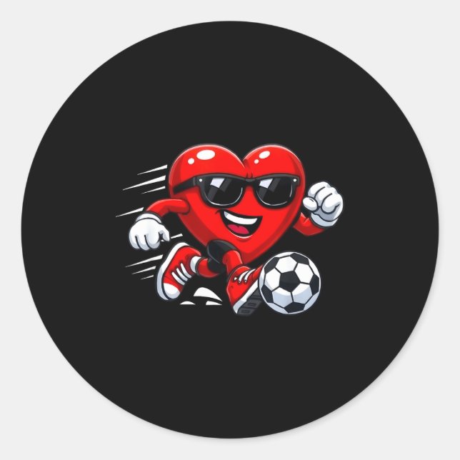 Valentine Soccer Heart Drip Srt Love Valentines Da Classic Round Sticker (Front)