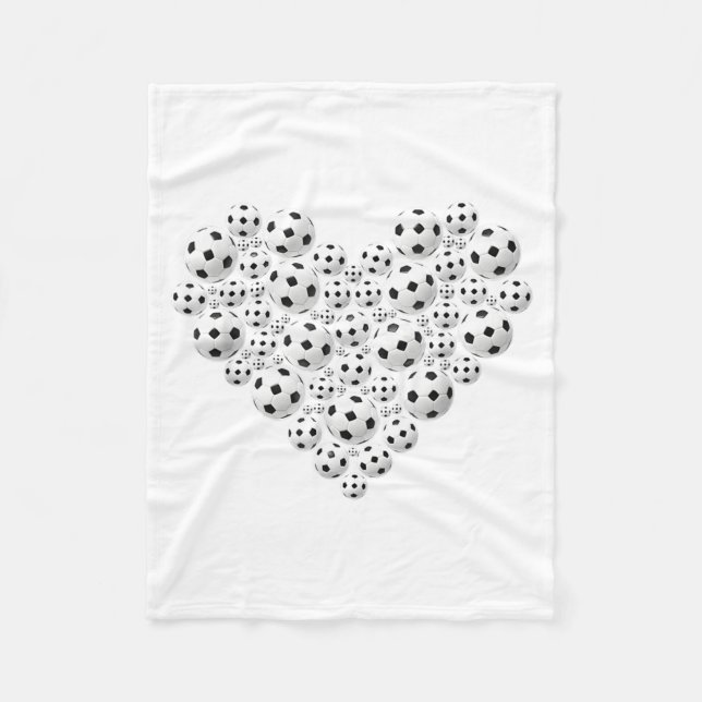Valentine Soccer Heart Drip Srt Love Valentines Da Fleece Blanket (Front)