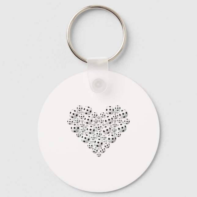 Valentine Soccer Heart Drip Srt Love Valentines Da Keychain (Front)
