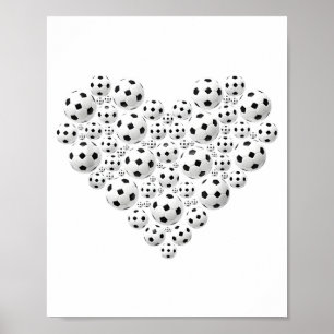 Valentine Soccer Heart Drip Srt Love Valentines Da Poster