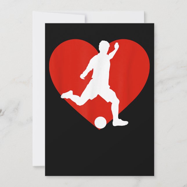 Valentine Soccer Player Valentine's Day Soccer Hea Invitation (Front)