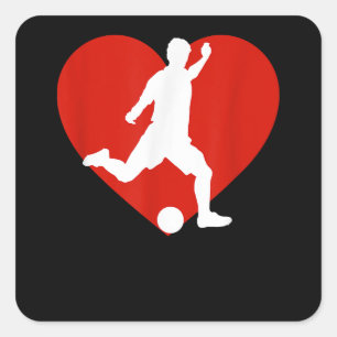 Valentine Soccer Player Valentine's Day Soccer Hea Square Sticker