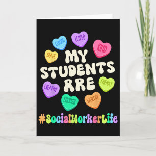 Valentine Social Worker Life Affirmations Hearts T Card