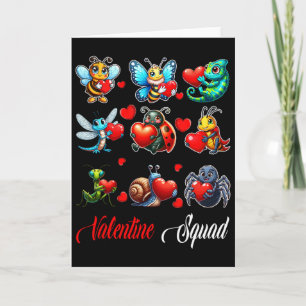 Valentine Squad Insects Bee Butterfly Ladybug Hold Card