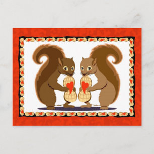 Valentine squirrels 1 holiday postcard