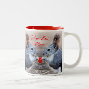 Valentine Squirrels Add Your Own Text Mug Template