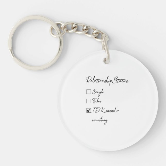 Valentine status for singles keychain (Front)