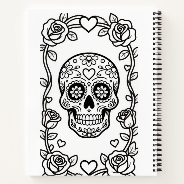Valentine Sugar Skull Notebook (Back)
