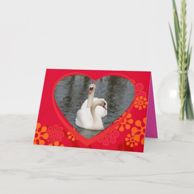 valentine swans holiday card (Front)
