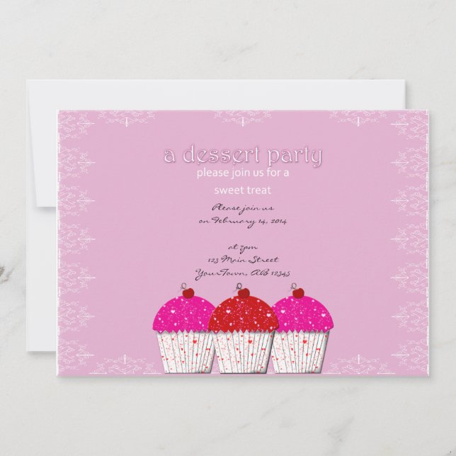 Valentine Sweet Cupcake Invitation (Front)