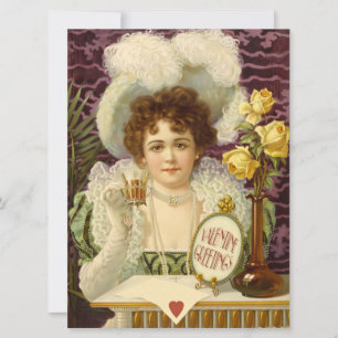 Valentine Sweet woman in fancy clothes CC1202 Holiday Card
