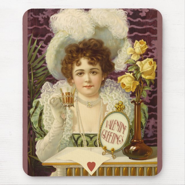 Valentine Sweet woman in fancy clothes CC1203 Mouse Pad (Front)