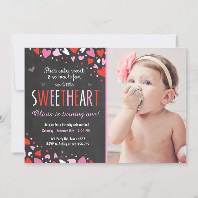 Valentine Sweetheart Anniversaire Fête Invitation (Devant)