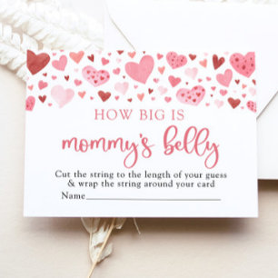 Valentine Sweetheart How Big is Mommy's Belly Invitation