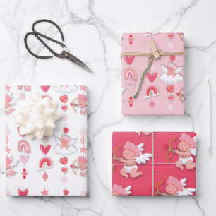 Valentine Sweetheart Mobile Baby Shower Wrapping Paper Sheet